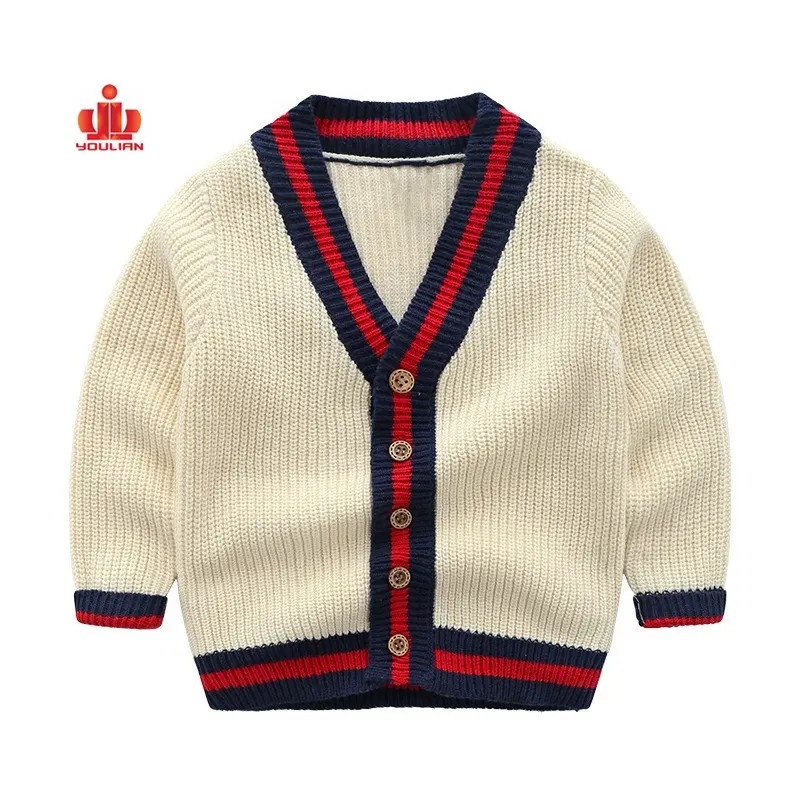 100 hecho a mano plaininfant tela de Cachemira venta al por mayor de invierno cardigan de punto de Navidad feo suéter de bebé