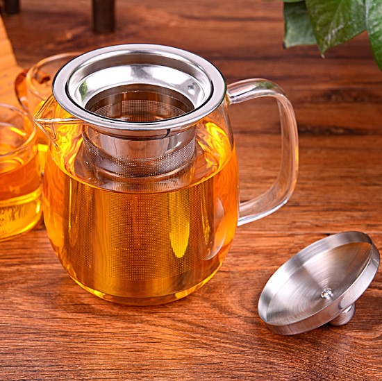 Borosilicate Glass Tea Pot With Infuser Heat-resistant Glass Pot For Tea