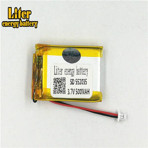Plug 1.0-<span class=keywords><strong>2</strong></span> P 3.7 V 552035 500 mah lithium polymer battery rechargeable lipo battery for devices bluetooth, skateboard, game player - Product Image 1