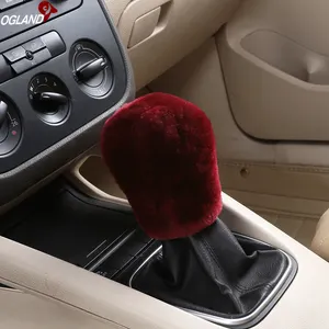 Ragazza 100% Pelle di Pecora di lana Soffice Livello di Auto Gear Shift Stick Pomello Pallamano Copertura Per Accessori Auto Australiano pelle di Pecora Merino Pelliccia