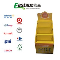 Support d'affichage en carton ondulé écologique et imperméable de taille personnalisée PDQ, plateau d'affichage de comptoir en papier ondulé pour les magasins de proximité
