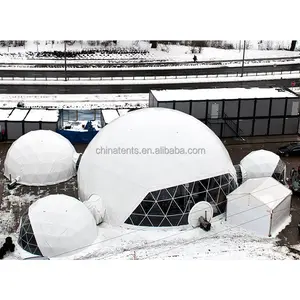 Besar luar tenda pesta logam bingkai musim dingin/salju kubah geodesik tenda dari produsen cina