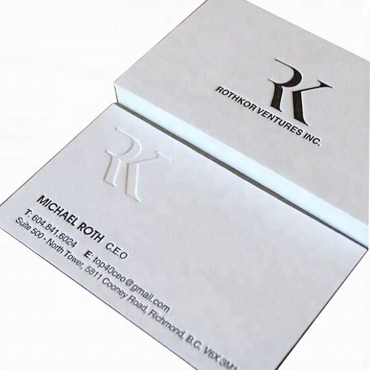 Индивидуальные тисненые чернила с логотипом напечатанные переработанные модные хлопковые бумажные визитные карточки
