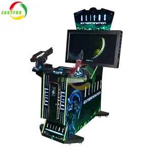 Arcade koin dioperasikan mesin permainan anak-anak aliens shooting game hiburan memproduksi dengan bunga matahari