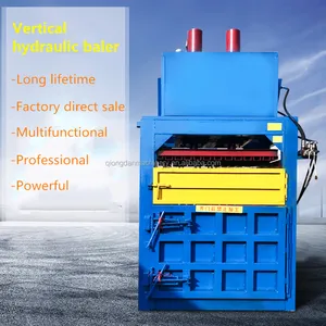 60T hydraulic baling press machine for waste carton paper cardboard wool cotton vertical baler compactor