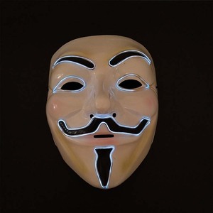 Disfraz de <span class=keywords><strong>Halloween</strong></span> para fiesta Rave, máscara LED colorida brillante con <span class=keywords><strong>purga</strong></span>, EL alambre - Product Image 2