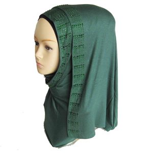 حجاب نسائي كبير الحجم إسلامي ناعم طويل 6 صفوف أحجار جيرسيه فاخرة مرصع بأحجار الراين - Product Image 6