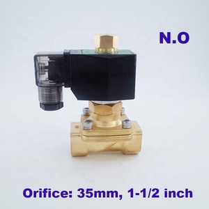Vanne solénoïde à deux voies en laiton de haute qualité, normalement ouverte, pour l'eau, prix bas, 12 volts, orifice de 1 1/2 pouce, 35 mm, démarrage à pression nulle, haute qualité - Product Image 2