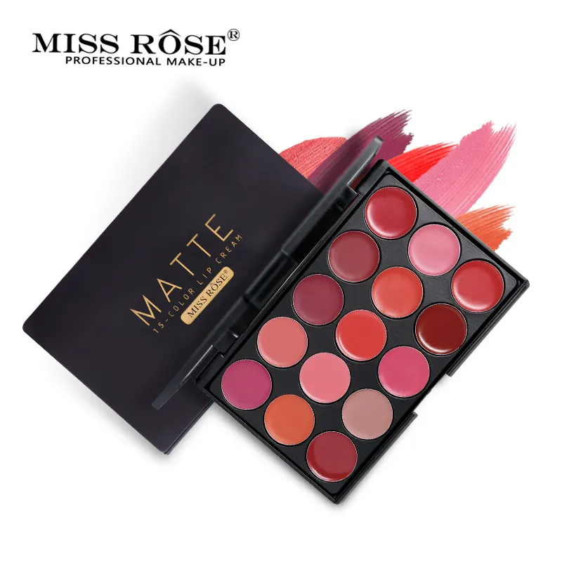 Hot Sale Miss Rose Lip Cream Beauty Batom Makeup Waterproof Long Lasting Matte Lipstick Palette