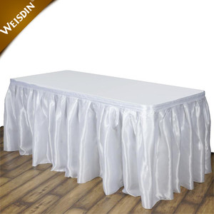 personalizzare bianco fantasia da sposa arruffato raso gonne tavolo per matrimoni banchetti fiere - Product Image 5