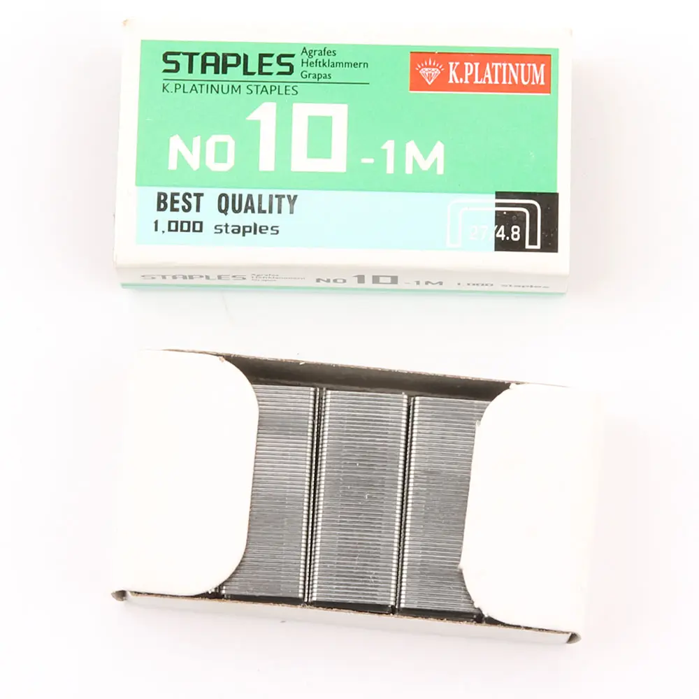 Giá Tốt Staple Pin 10 # Kim Loại Văn Phòng Staple Pins Với Bao Bì Màu Xanh Lá Cây