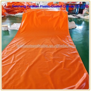 <span class=keywords><strong>Lona</strong></span> de cinta transportadora de estiércol recubierta de PVC de Color naranja para sistemas de alimentación de aves de corral - Product Image 3