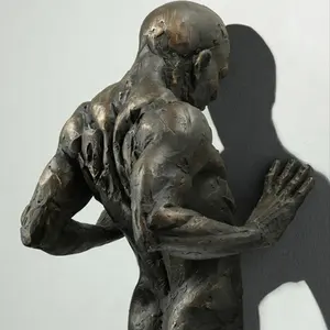 Hause Dekoration Moderne Wand Kunst Metall Skulptur Bronze Mann 3D Wand Montiert Skulptur