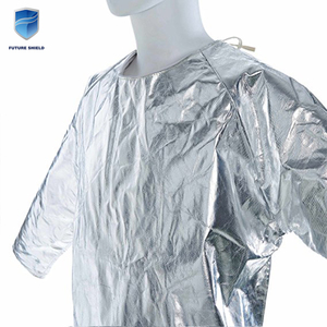 <span class=keywords><strong>Delantal</strong></span> <span class=keywords><strong>aluminizado</strong></span> ignífugo 800 grados Resistencia al aceite traje de trabajo de seguridad Bata de seguridad resistente al calor - Product Image 5