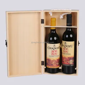 2024カスタムホットスタンプロゴダブルボトル木製ワイン包装箱