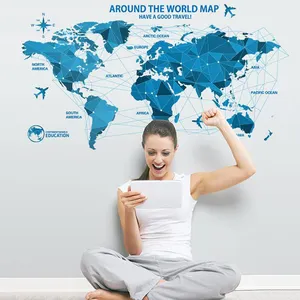 Soggiorno rimovibile mappa del mondo wall sticker decal - Product Image 1