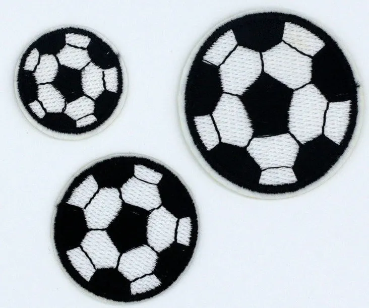 Parche deportivo para balón de fútbol, bordado con diseño personalizado, insignias bordadas para sombrero y ropa, precio de fábrica