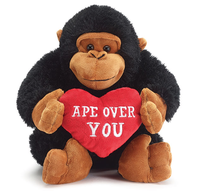SINGE EN POLYESTER MARRON « JE T'AIME » POUR LA VALENTINE