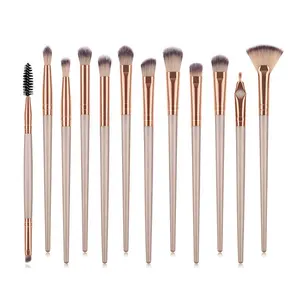 12 Pcs Mini maquillaje para siempre cepillo de doble cara maquillaje cepillo