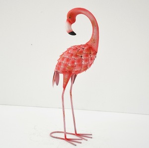 Metal bahçe süsleri çim heykeli dekorasyon Pembe <span class=keywords><strong>Flamingo</strong></span> - Product Image 4