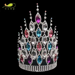 Custom Big Pageant Rhinestone Beauty Crown Crystal Tiara for Party