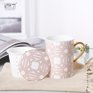 Tasse de voyage micro-ondable, pièces, pour l'école royal, en céramique fine, style british, poignée dorée, logo, tasse à thé, <span class=keywords><strong>filtre</strong></span> - Product Image 3
