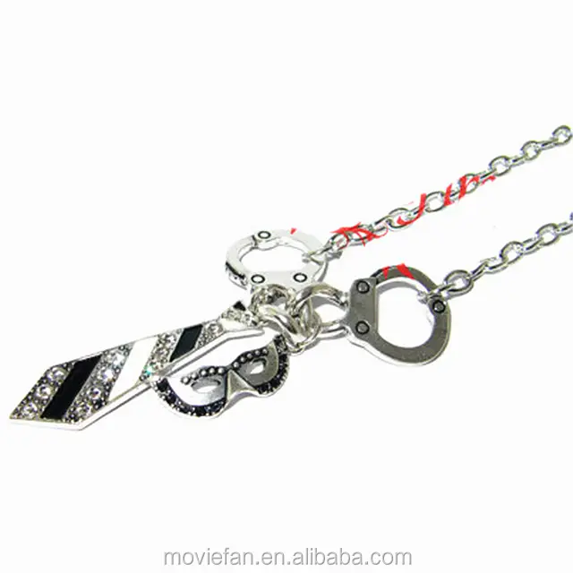 50 SHADES OF GREY Handcuffs Necktie and Masquerade Mask Charm Necklace