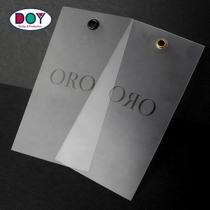 Luxury Custom Screen Print Name Logo Cloth Clear Transparent PVC <strong>Plastic</strong> Hang <strong>Tags</strong> With Metal Eyelet - Product Image 5