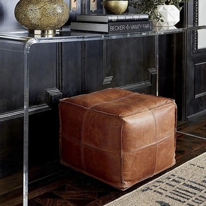 Pochette en cuir véritable pour salon, coussin de sol bas, canapé repose-pieds vintage, <span class=keywords><strong>table</strong></span> <span class=keywords><strong>basse</strong></span> carrée, vente en gros, - Product Image 6
