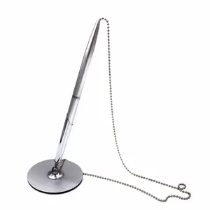 Metalen Tafel/Bureau Balpen Met 31.50Inch (80Cm) Bead Chain En Pen Houder, desktop Pen-Mode Kantoorbenodigdheden