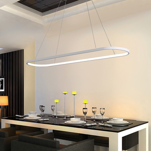 Negro/blanco candelabro Led moderno para comedor Bar cocina forma Oval lámpara de iluminación - Product Image 1