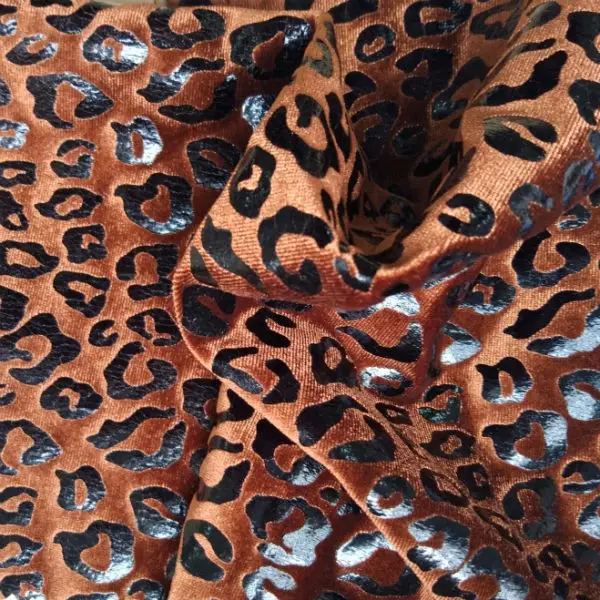 Leopard Animal Ontwerp Print Spandex Fluwelen Stof Groothandel