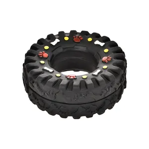 Thân Thiện Với Môi Tương Tác Pet Toy Đen Tire Shape Squeak Âm Thanh Vinyl Chó Đồ Chơi