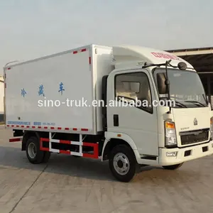 Alta qualidade howo leve caminhão de alimentos veículos refrigerados freezer mini refrigerador van box caminhão venda bem para transporte de carne