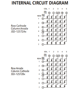 Jstronic 1.2 Inch JSD-12257AUA Amber 3Mm Vierkant 5X7 Led Dot Matrix 7X5 Scherm - Product Image 6