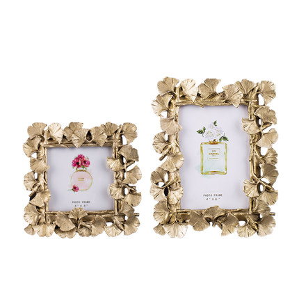 С Новым Годом 2019 в европейском стиле Золотые листья имбинко билоба модная Смола 6 дюймов фоторамка для украшения дома