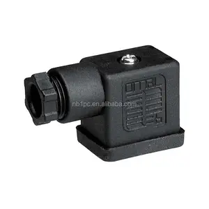 DIN Connector Box w Screw And Gasket Solenoids Coil Connector without Led Indicator DIN43650B BLACK