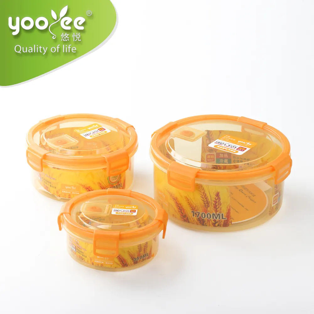 350/850/1700ml cấp thực phẩm BPA free nhựa kín PP thực phẩm lưu trữ container Box Set