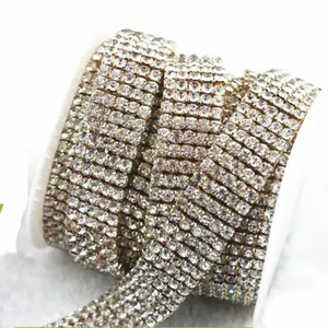 5 rows multi rows crystal rhinestone cup chain