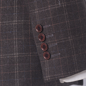MA108 Abito da <span class=keywords><strong>Uomo</strong></span> su Misura Cinese, Vestibilità <span class=keywords><strong>Slim</strong></span>, Casual, Due Bottoni, <span class=keywords><strong>Blazer</strong></span> alla Moda con Motivo a Quadri, <span class=keywords><strong>Giacca</strong></span> con Spacchi Laterali e Pantaloni per Matrimoni e Feste - Product Image 6