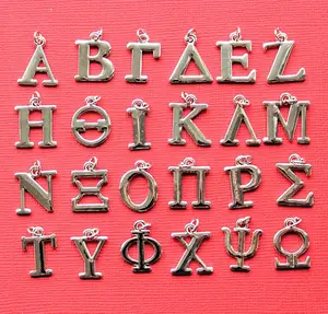 New style fashion high quality 925 silver greek alphabets pendant designs jewelry