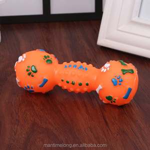 Renkli noktalı dambıl şekilli sıkmak gıcırtılı Faux kemik evcil köpek oyuncak - Product Image 4