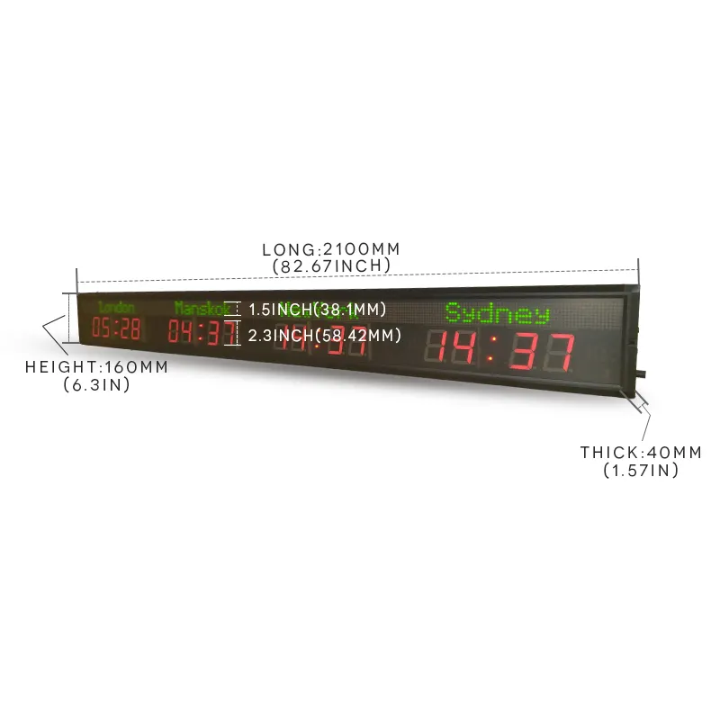 Led 4 City Time Zone นาฬิกาอิเล็กทรอนิกส์นาฬิกาดิจิตอลของโรงแรมพร้อมฟังก์ชั่นการควบคุมระยะไกลด้วย GPS ความสว่างสูง
