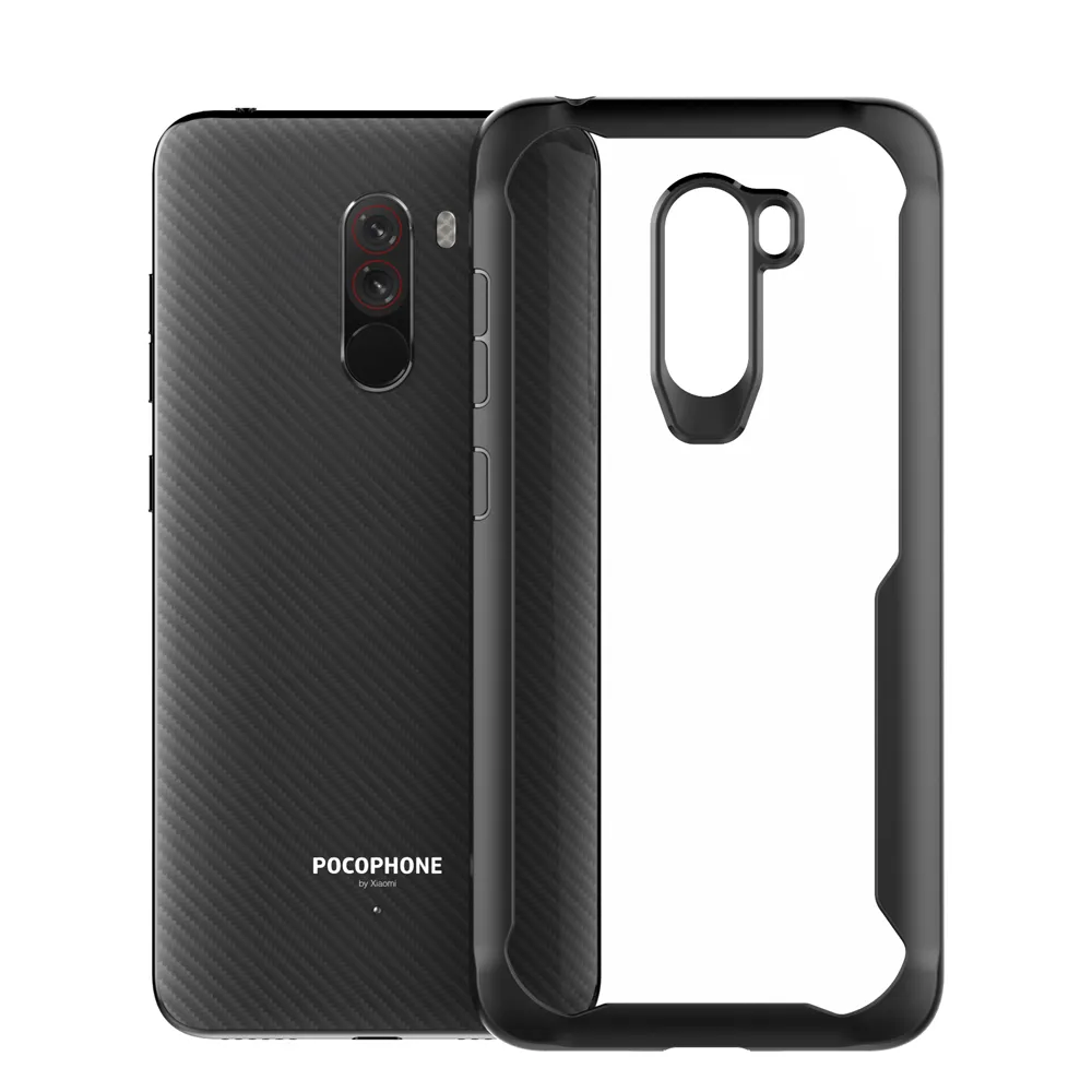 Shockproof Ultrathin Hybrid TPU Clear Phone Case for PocoPhone F1 PC Back Cover