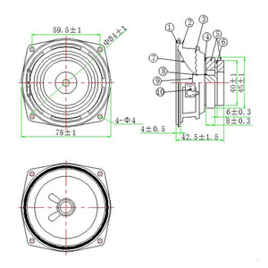 LS78T-1-R4 78毫米3英寸4欧姆10w双磁铁扬声器驱动器高品质全范围低音汽车音频扬声器6.32V扬声器 - Product Image 3
