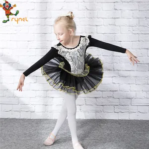 PGCC Kinder Schwarz/Pink Fancy LaceTUTU Ballett kostüm für Mädchen Profession elles Ballett tanz kleid