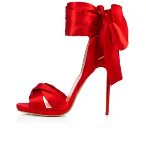 Mit Schnürung und roten Mädchen Sandalen schwarze Schuhe benutzer definierte High Heel Schuhe