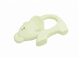100% in lattice di gomma naturale elefante giocattolo per il bambino dentizione cigolante giocattolo con manico ad anello - Product Image 3