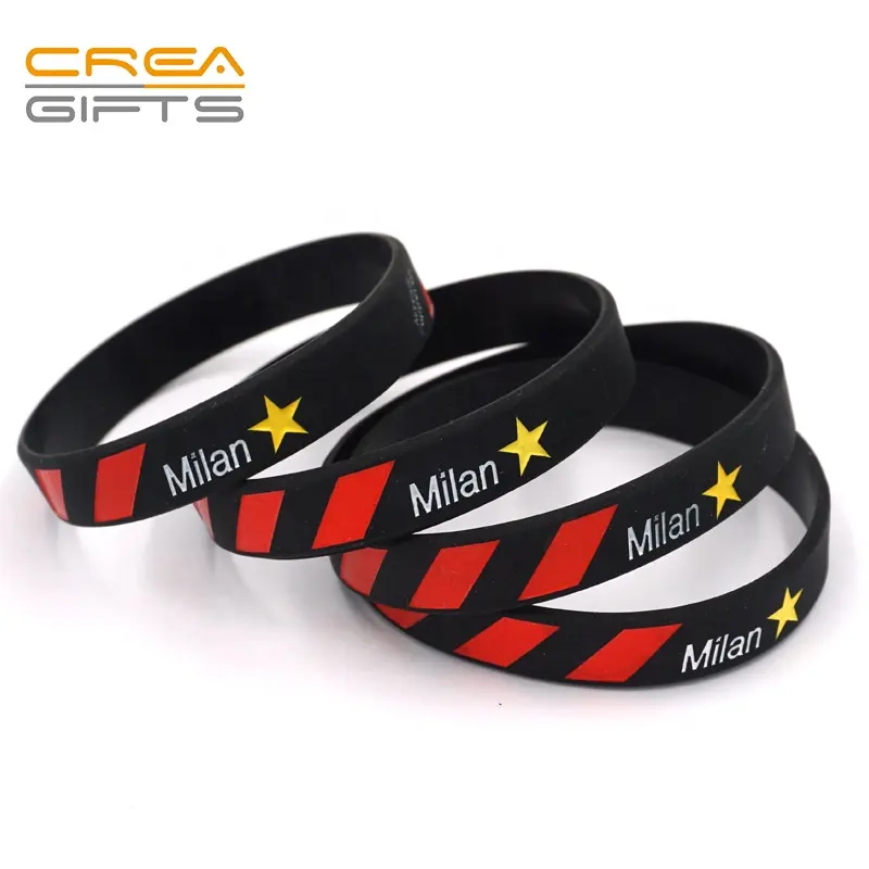 Promoción Venta caliente barato personalizado Real silicona pulsera Madrid pulsera sin MOQ