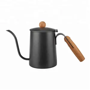 Hervidor de agua de acero inoxidable para café y té, tetera de café con cuello de cisne para café Espresso y té negro, tetera de goteo duradera